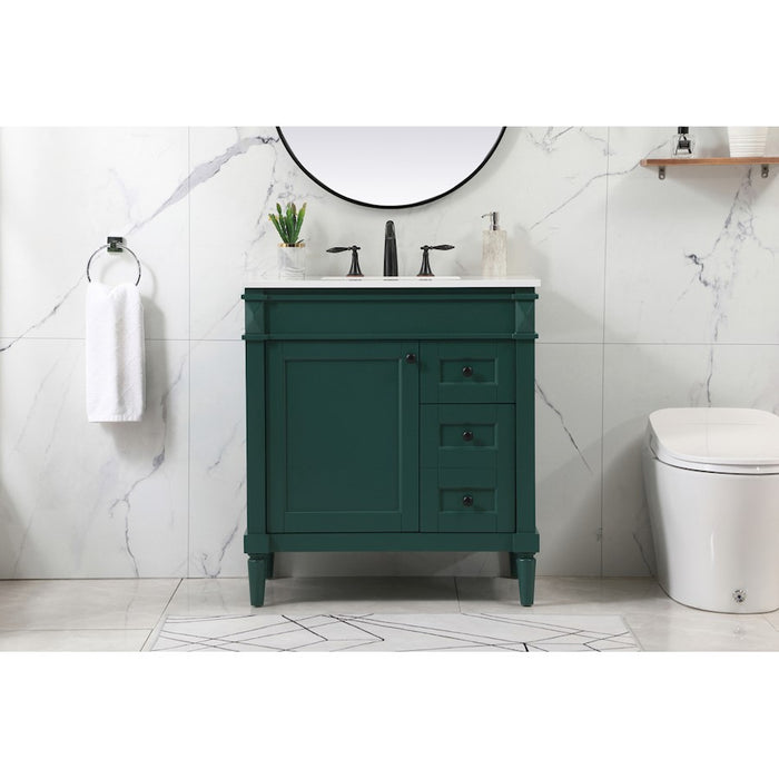 Elegant Kitchen/Bath Bennett 32" Single Bathroom Vanity, Green