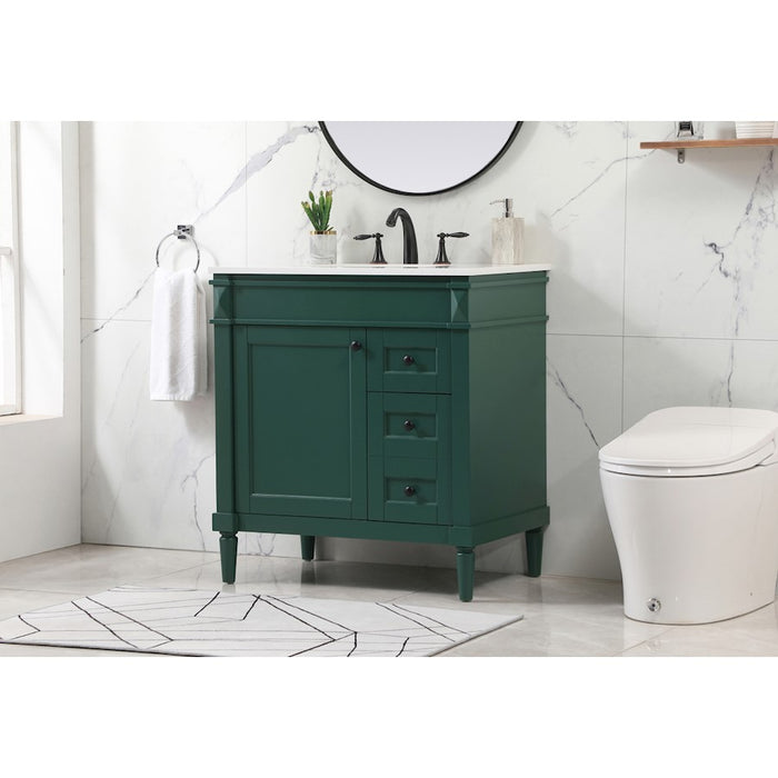 Elegant Kitchen/Bath Bennett 32" Single Bathroom Vanity, Green