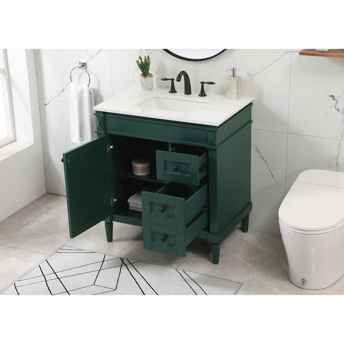 Elegant Kitchen/Bath Bennett 32" Single Bathroom Vanity, Green