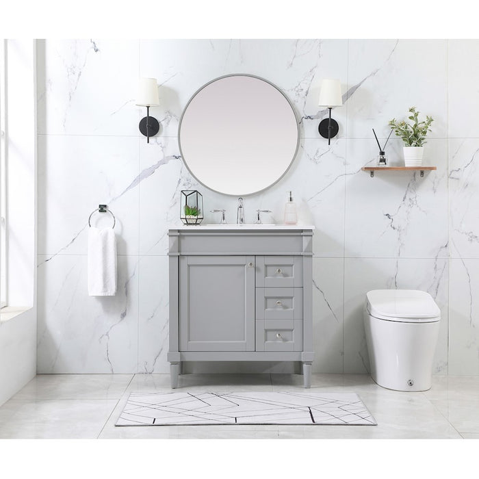 Elegant Bennett 32" Single Bathroom Vanity, Green/Backsplash