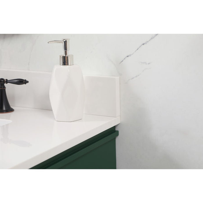 Elegant Bennett 32" Single Bathroom Vanity, Green/Backsplash