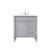 Elegant Kitchen/Bath Bennett 32" Single Bathroom Vanity, Grey - VF31832GR