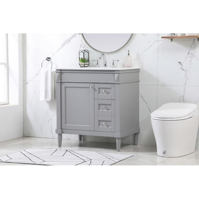 Elegant Kitchen/Bath Bennett 32" Single Bathroom Vanity, Grey
