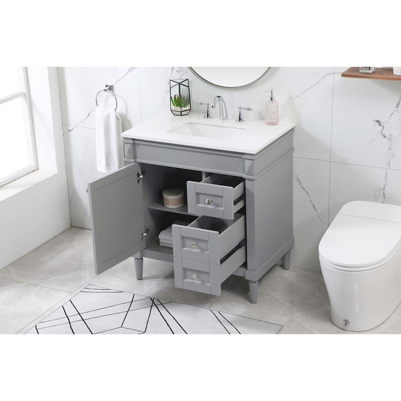 Elegant Kitchen/Bath Bennett 32" Single Bathroom Vanity, Grey