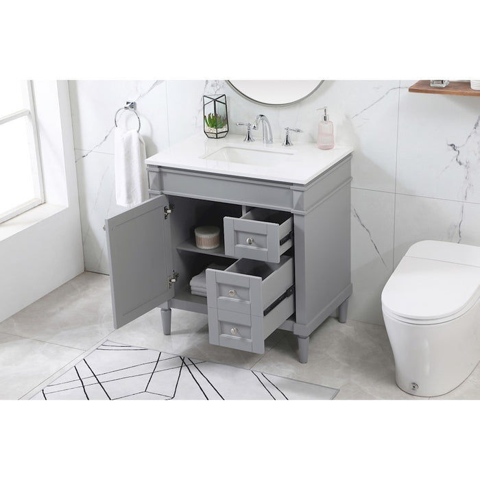 Elegant Kitchen/Bath Bennett 32" Single Bathroom Vanity, Grey