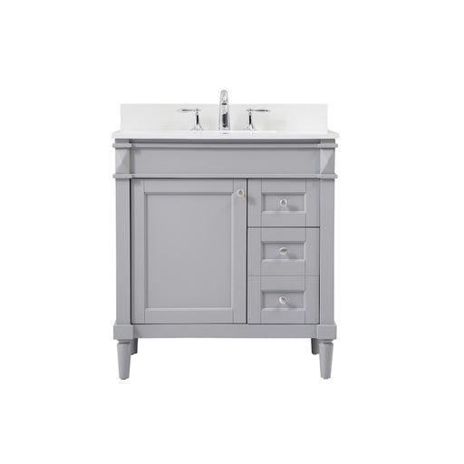 Elegant Bennett 32" Single Bathroom Vanity, Grey/Backsplash - VF31832GR-BS