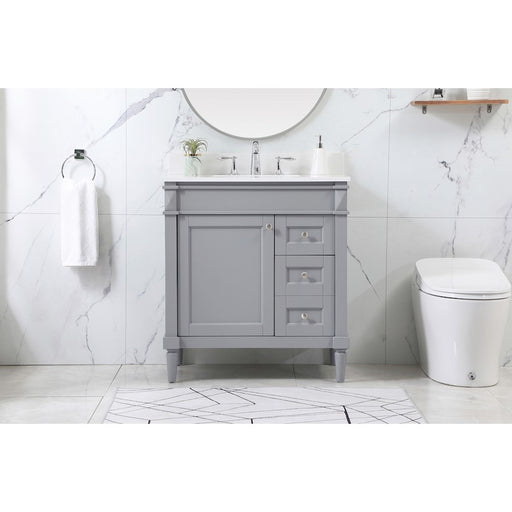 Elegant Bennett 32" Single Bathroom Vanity, Grey/Backsplash