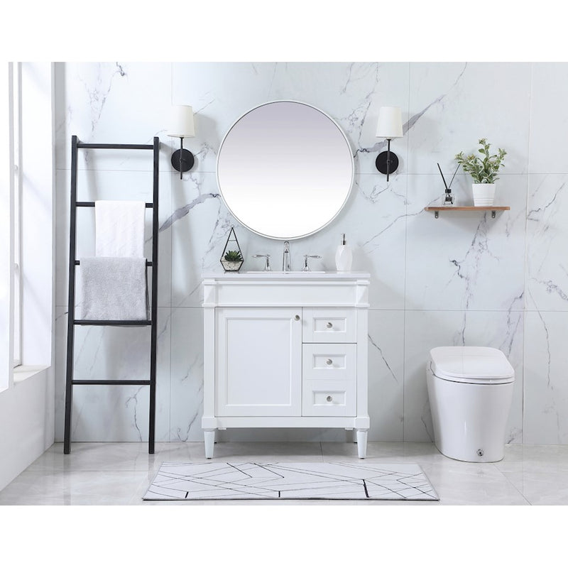 Elegant Bennett 32" Single Bathroom Vanity, Grey/Backsplash