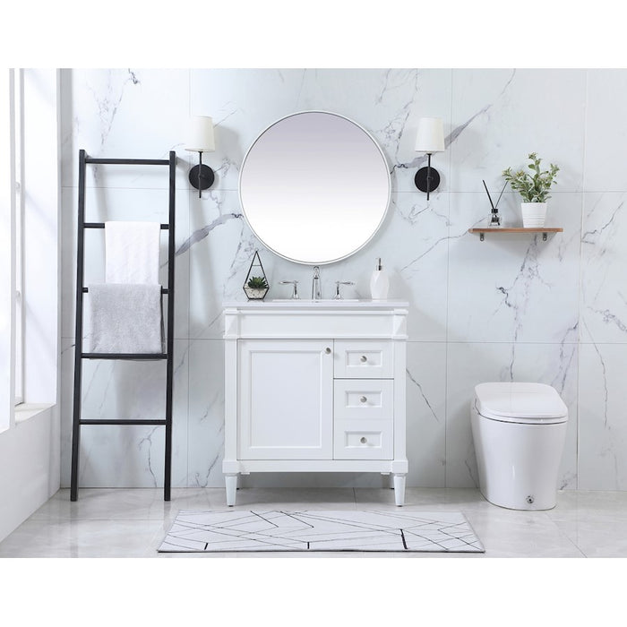 Elegant Bennett 32" Single Bathroom Vanity, Grey/Backsplash
