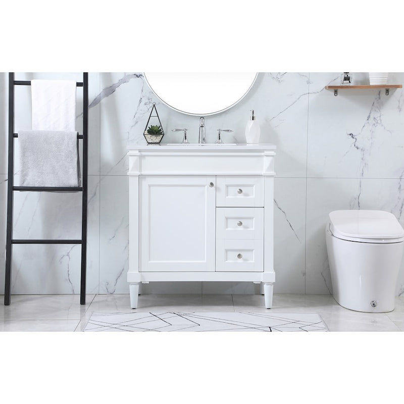 Elegant Kitchen/Bath Bennett 32" Single Bathroom Vanity, White