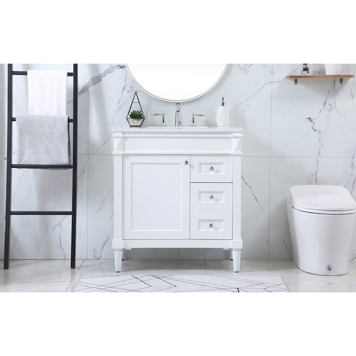 Elegant Kitchen/Bath Bennett 32" Single Bathroom Vanity, White
