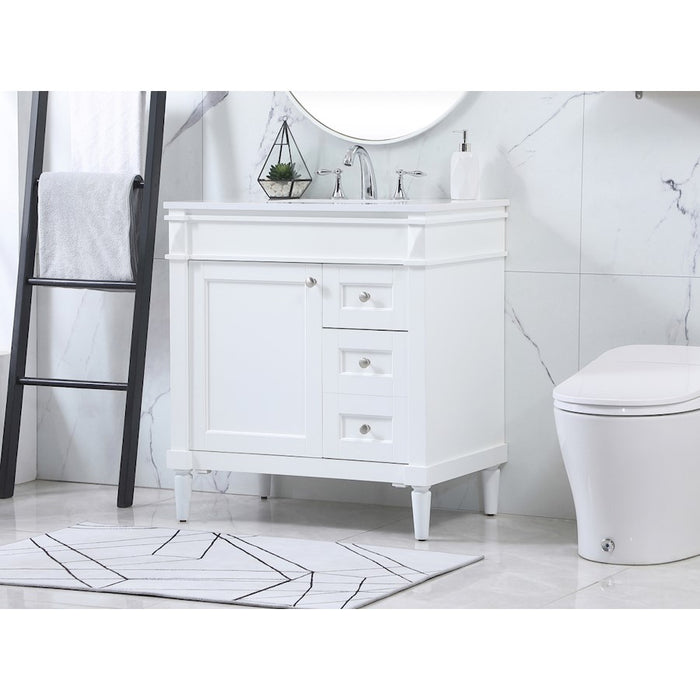 Elegant Kitchen/Bath Bennett 32" Single Bathroom Vanity, White