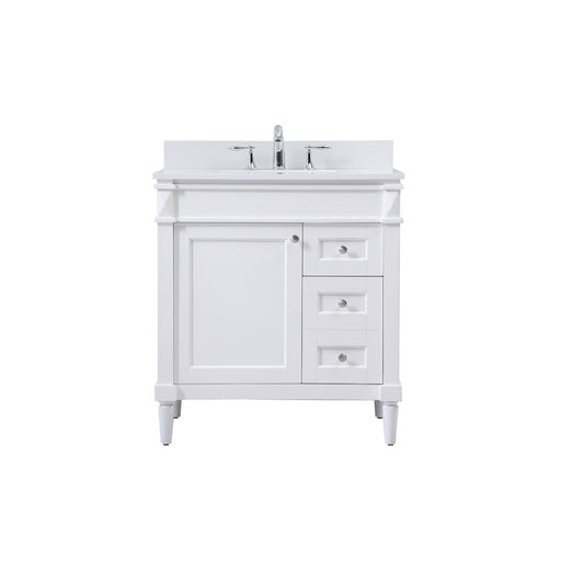 Elegant Bennett 32" Single Bathroom Vanity, White/Backsplash - VF31832WH-BS