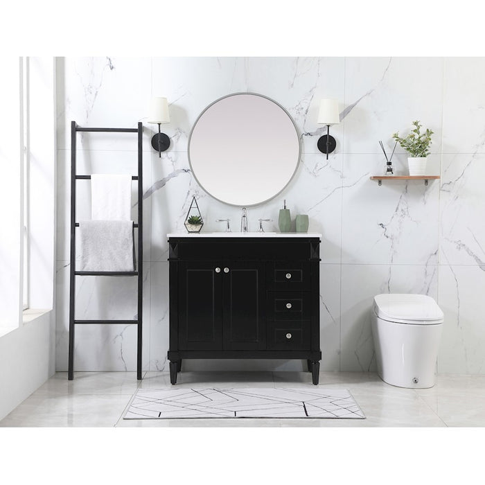 Elegant Bennett 32" Single Bathroom Vanity, White/Backsplash