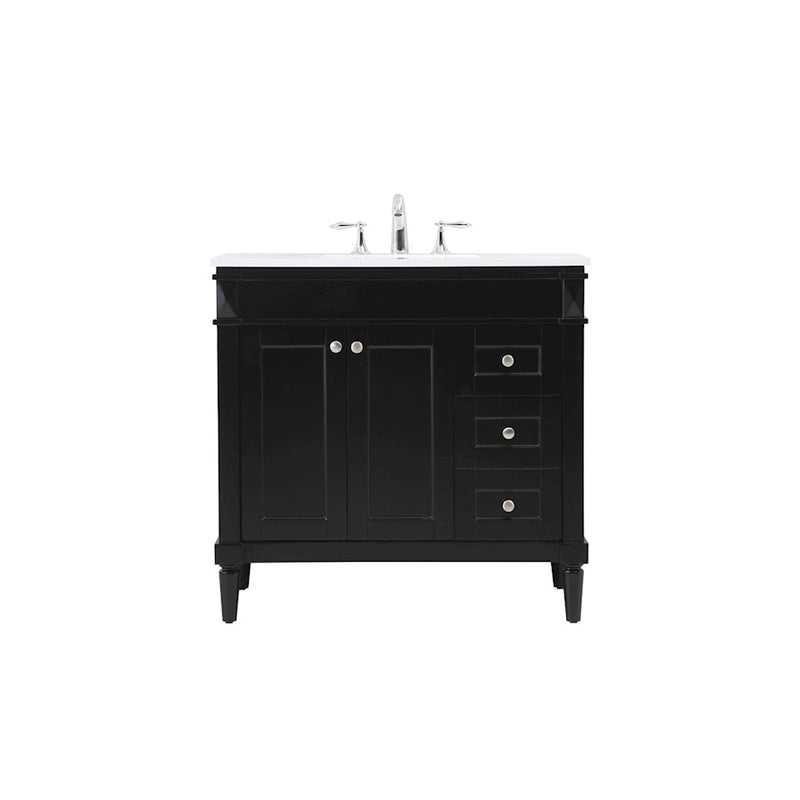 Elegant Kitchen/Bath Bennett 36" Single Bathroom Vanity, Black - VF31836BK