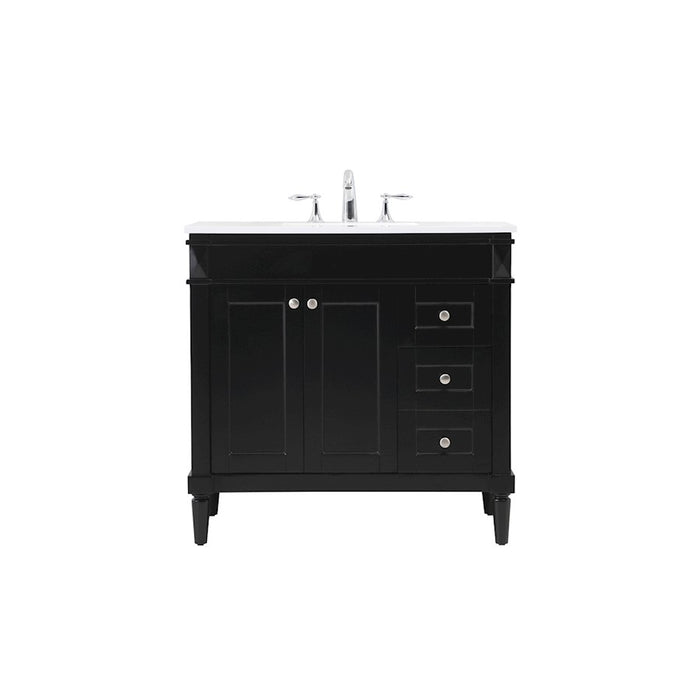 Elegant Kitchen/Bath Bennett 36" Single Bathroom Vanity, Black - VF31836BK