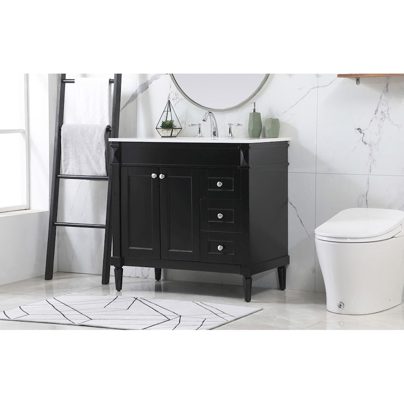 Elegant Kitchen/Bath Bennett 36" Single Bathroom Vanity, Black