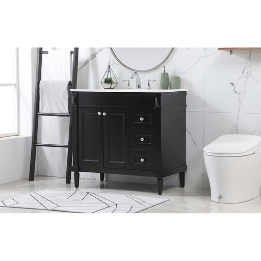 Elegant Kitchen/Bath Bennett 36" Single Bathroom Vanity, Black