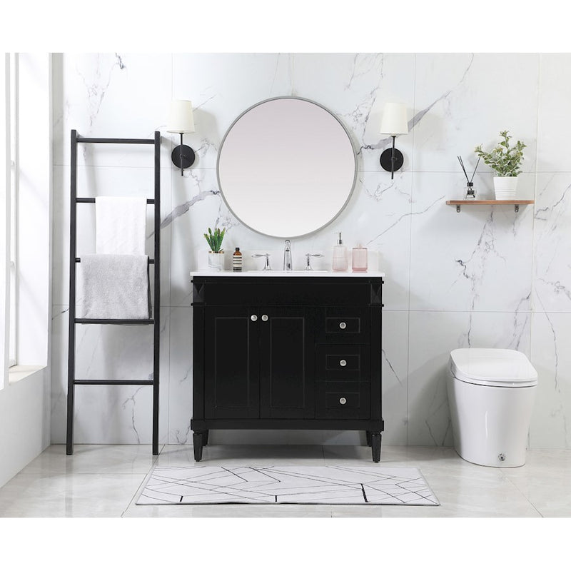 Elegant Kitchen/Bath Bennett 36" Single Bathroom Vanity, Black