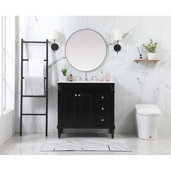 Elegant Kitchen/Bath Bennett 36" Single Bathroom Vanity, Black