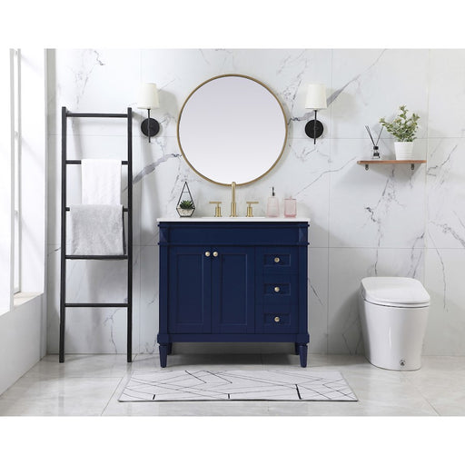 Elegant Bennett 36" Single Bathroom Vanity, Black/Backsplash
