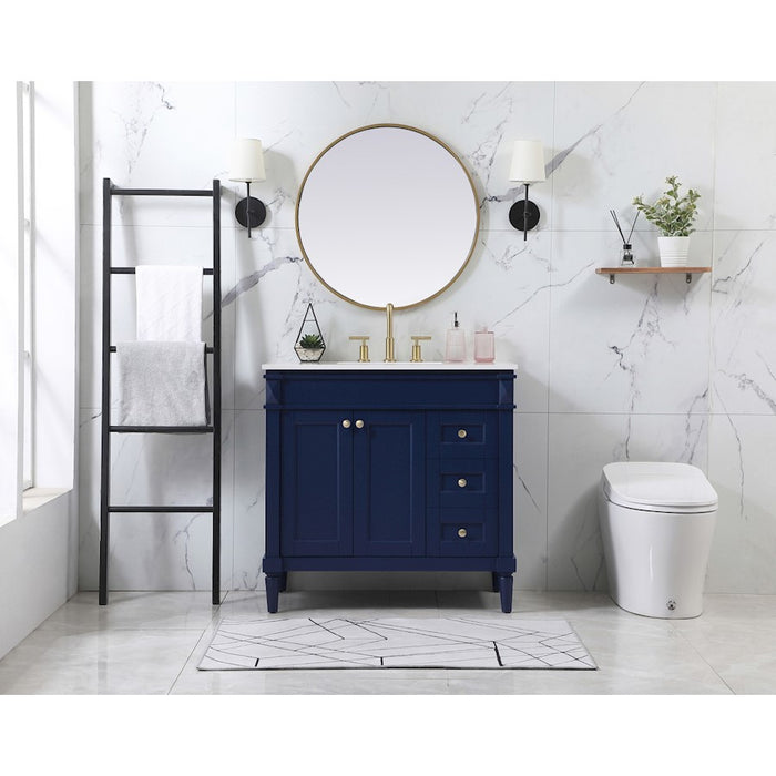 Elegant Bennett 36" Single Bathroom Vanity, Black/Backsplash