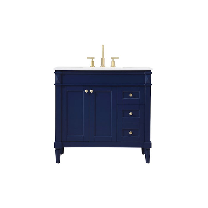 Elegant Kitchen/Bath Bennett 36" Single Bathroom Vanity, Blue - VF31836BL