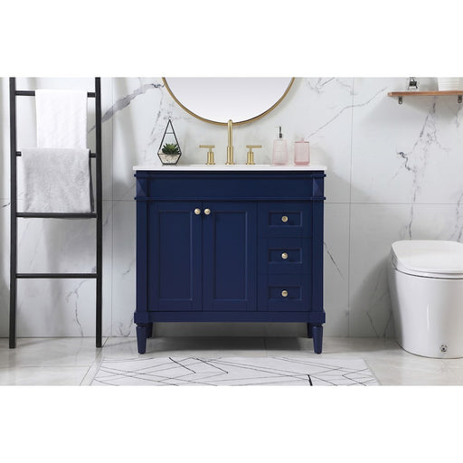 Elegant Kitchen/Bath Bennett 36" Single Bathroom Vanity, Blue