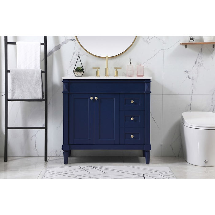 Elegant Kitchen/Bath Bennett 36" Single Bathroom Vanity, Blue