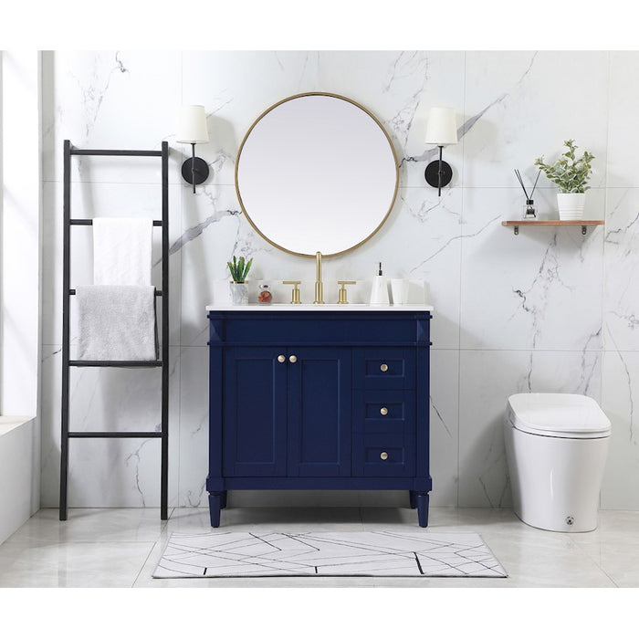 Elegant Kitchen/Bath Bennett 36" Single Bathroom Vanity, Blue
