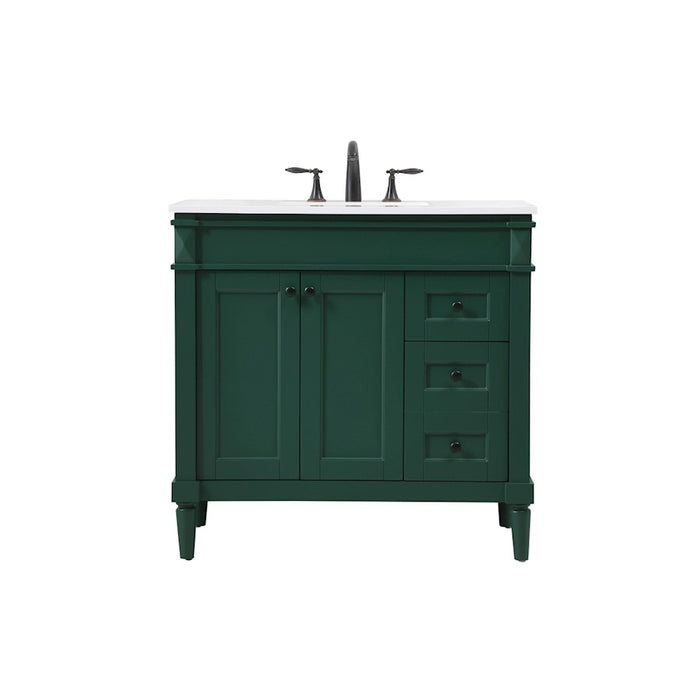 Elegant Kitchen/Bath Bennett 36" Single Bathroom Vanity, Green - VF31836GN