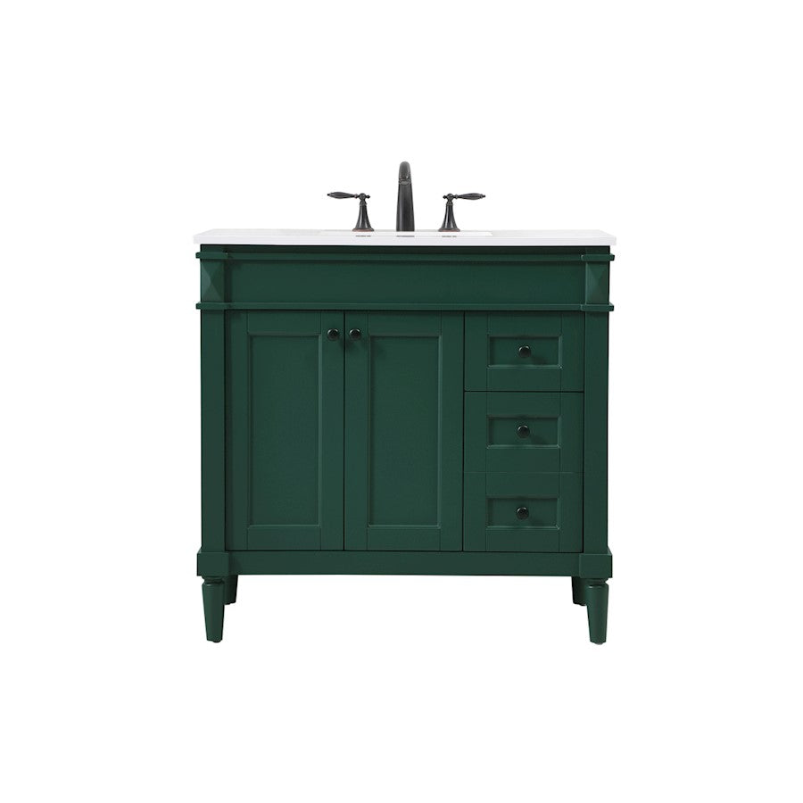 Elegant Kitchen/Bath Bennett 36" Single Bathroom Vanity, Green - VF31836GN