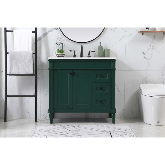 Elegant Kitchen/Bath Bennett 36" Single Bathroom Vanity, Green