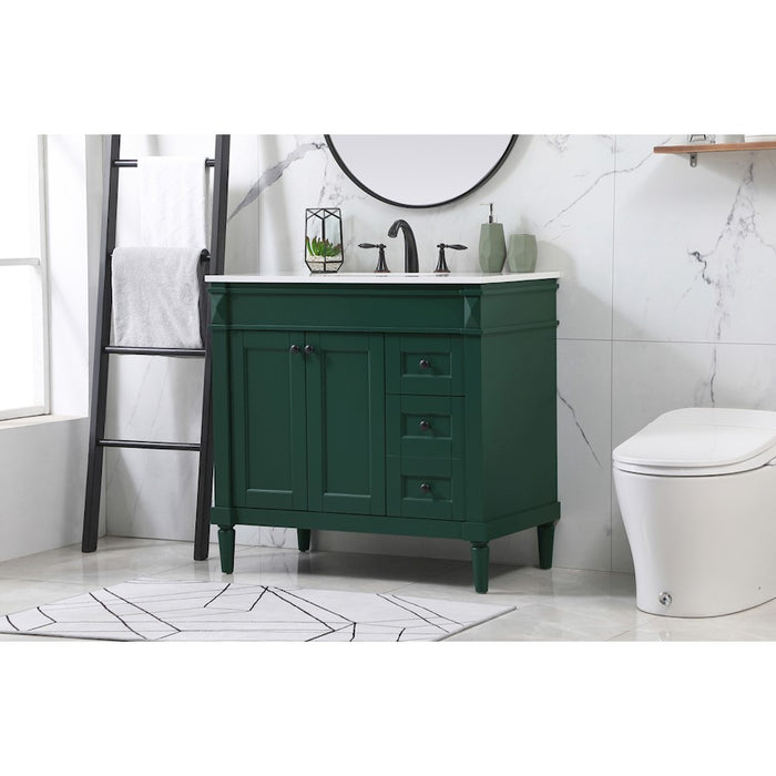 Elegant Kitchen/Bath Bennett 36" Single Bathroom Vanity, Green
