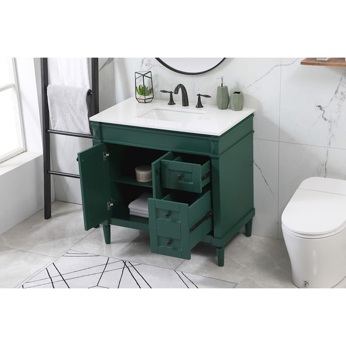 Elegant Kitchen/Bath Bennett 36" Single Bathroom Vanity, Green