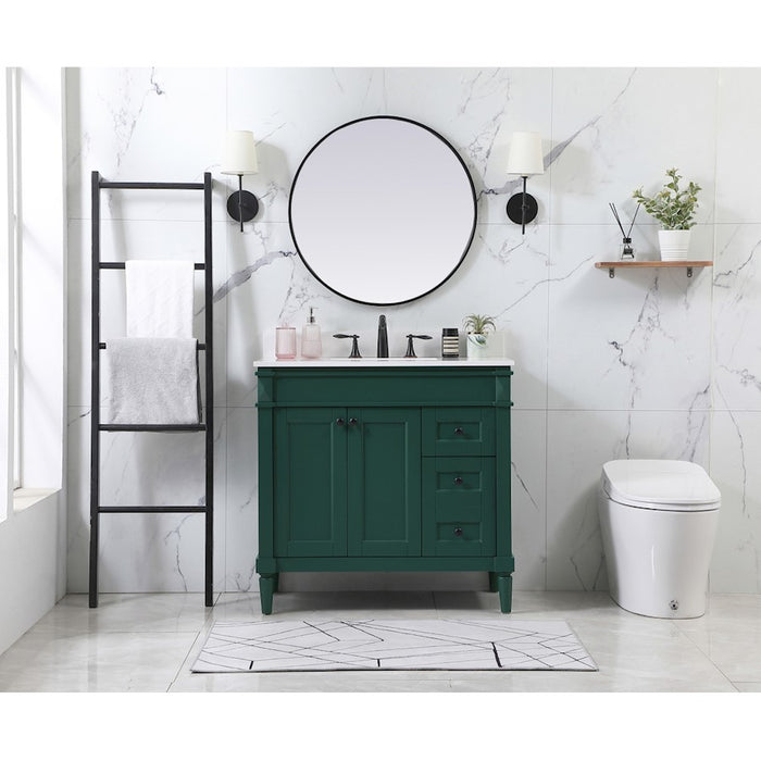 Elegant Kitchen/Bath Bennett 36" Single Bathroom Vanity, Green