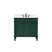 Elegant Bennett 36" Single Bathroom Vanity, Green/Backsplash - VF31836GN-BS