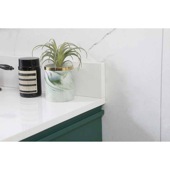Elegant Bennett 36" Single Bathroom Vanity, Green/Backsplash