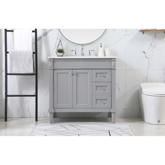 Elegant Kitchen/Bath Bennett 36" Single Bathroom Vanity, Grey