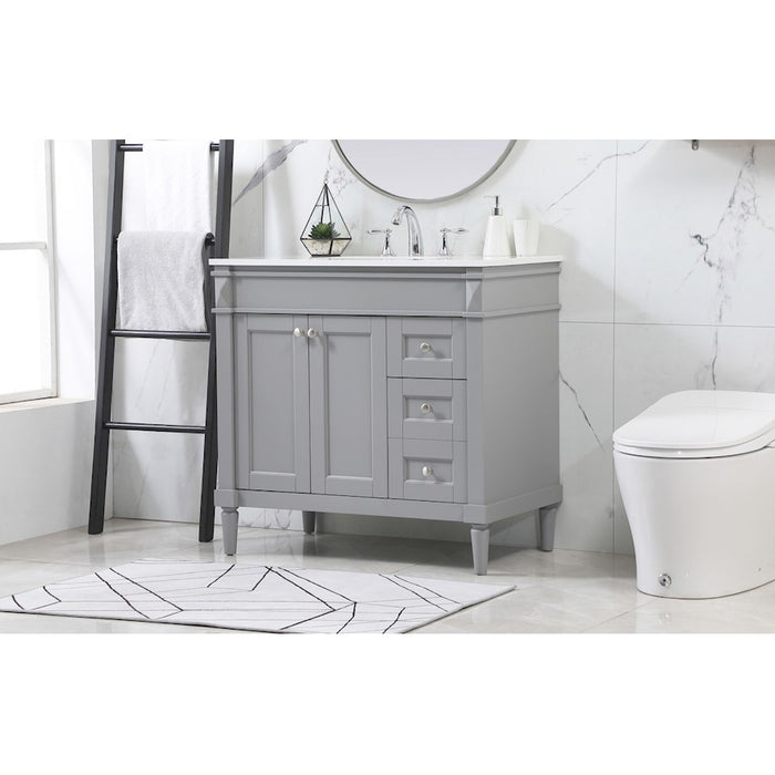 Elegant Kitchen/Bath Bennett 36" Single Bathroom Vanity, Grey