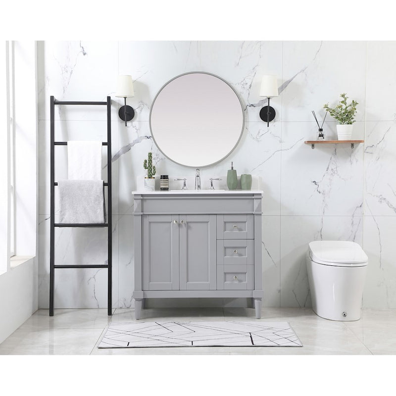 Elegant Kitchen/Bath Bennett 36" Single Bathroom Vanity, Grey