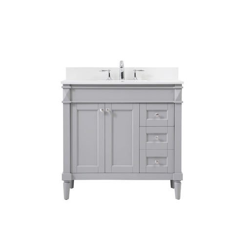 Elegant Bennett 36" Single Bathroom Vanity, Grey/Backsplash - VF31836GR-BS