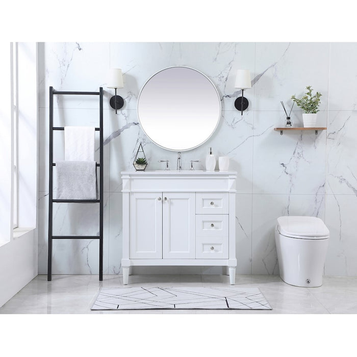 Elegant Bennett 36" Single Bathroom Vanity, Grey/Backsplash
