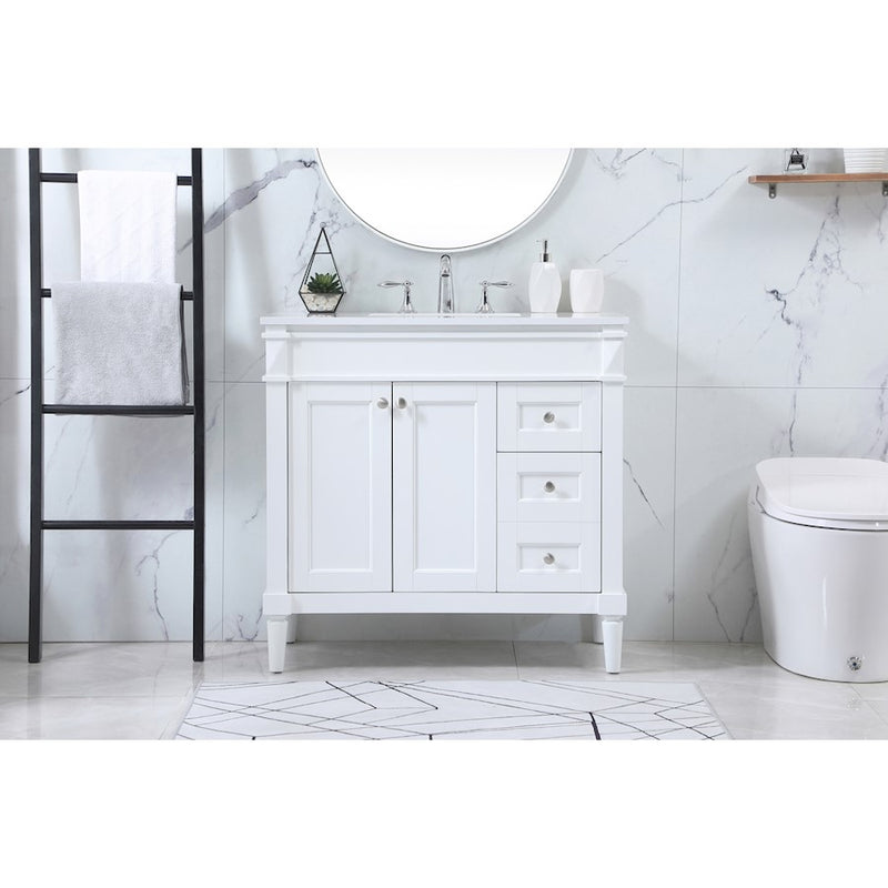 Elegant Kitchen/Bath Bennett 36" Single Bathroom Vanity, White
