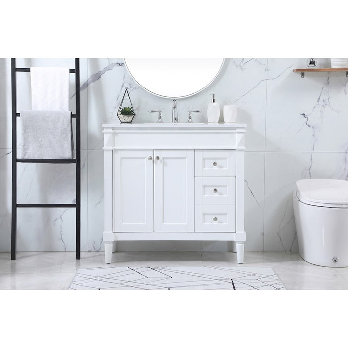 Elegant Kitchen/Bath Bennett 36" Single Bathroom Vanity, White