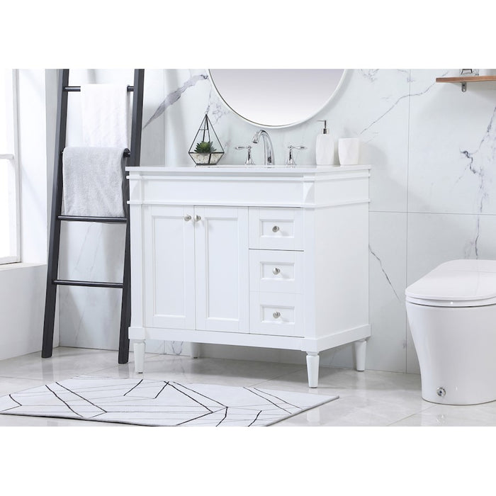 Elegant Kitchen/Bath Bennett 36" Single Bathroom Vanity, White