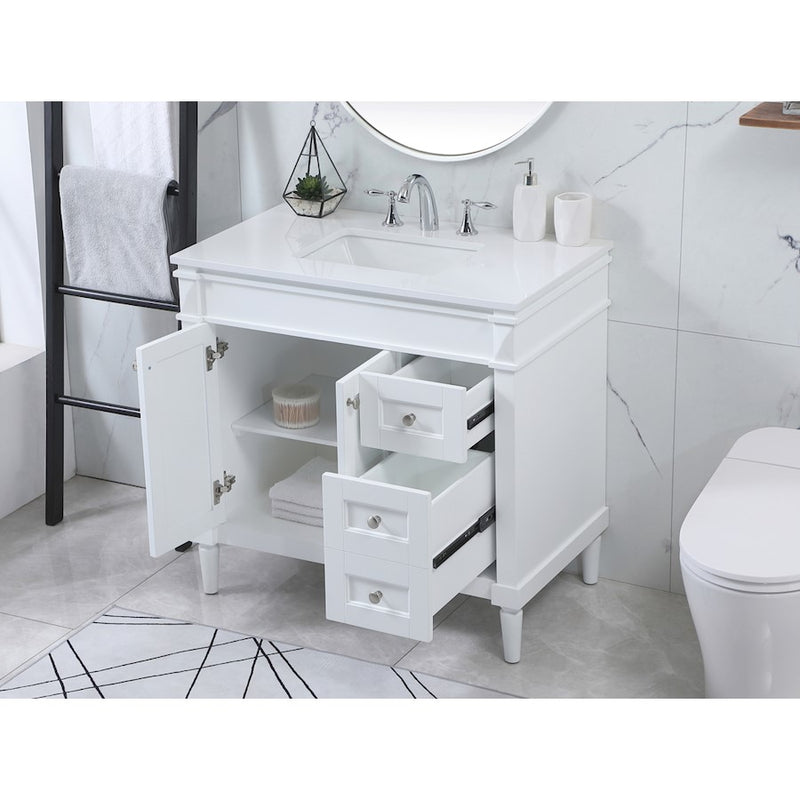 Elegant Kitchen/Bath Bennett 36" Single Bathroom Vanity, White