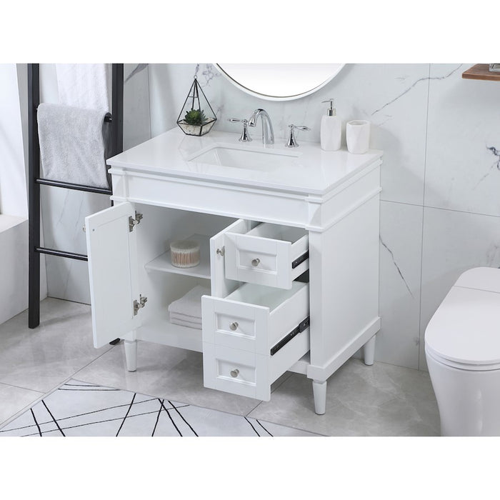 Elegant Kitchen/Bath Bennett 36" Single Bathroom Vanity, White