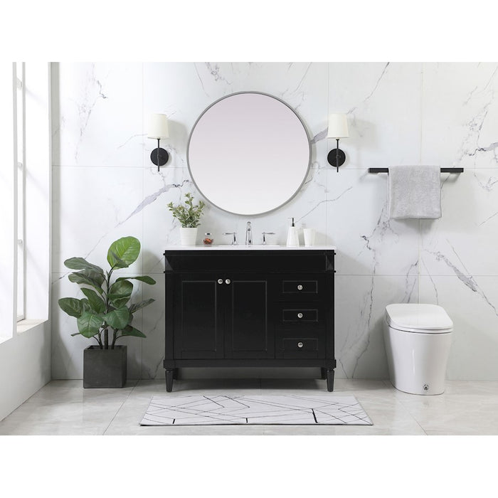 Elegant Bennett 36" Single Bathroom Vanity, White/Backsplash