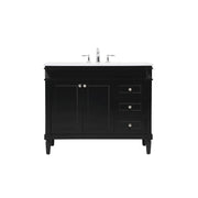 Elegant Kitchen/Bath Bennett 42" Single Bathroom Vanity, Black - VF31842BK